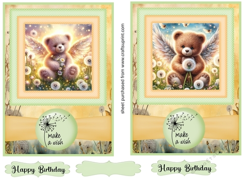 2 Fairy wish bear card fronts 2