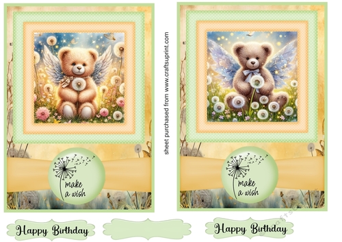 2 Fairy wish bear card fronts 3