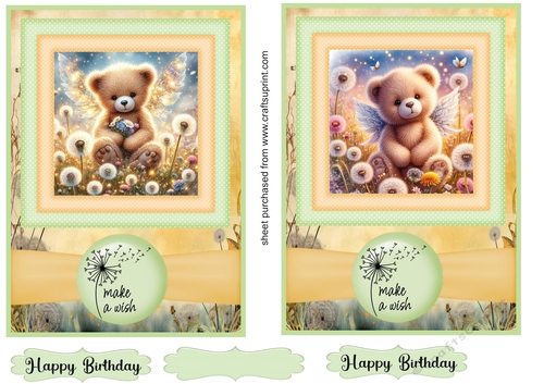 2 Fairy wish bear card fronts 4