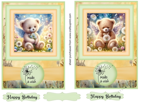 2 Fairy wish bear card fronts 5