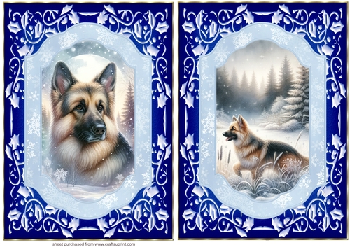 2 Blue winter GSD card fronts 4