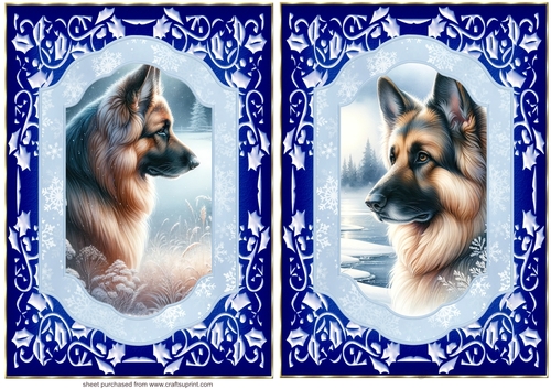 2 Blue winter GSD card fronts 6