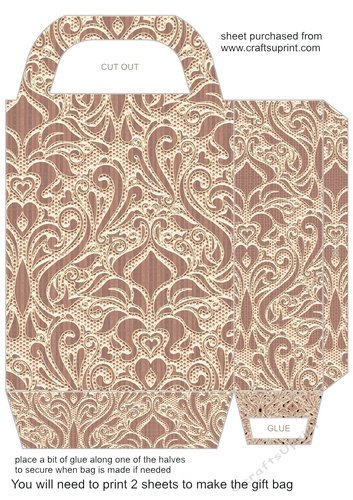 Lace effect gift bag 12