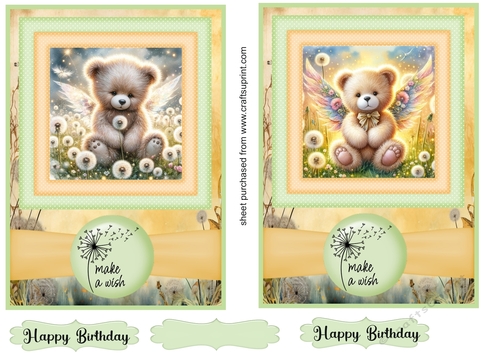 2 Fairy bear make a wish card fronts C