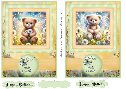 2 Fairy bear make a wish card fronts D