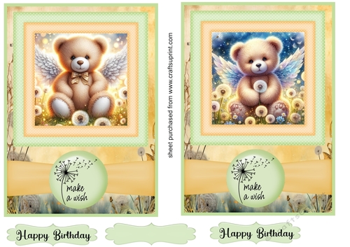 2 Fairy bear make a wish card fronts E