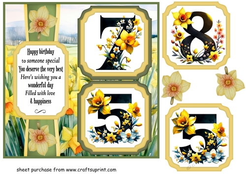 2 Panel age 75/85 daffodil card front
