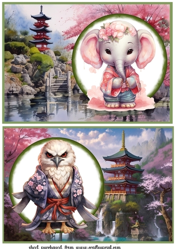 2 Kimono animal card fronts/toppers 3