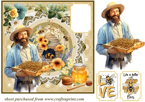 Love bees card front 1