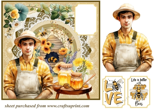 Love bees card front 2
