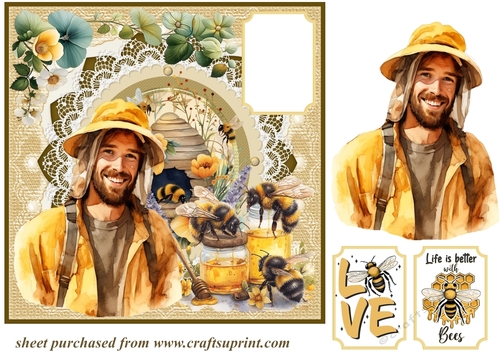 Love bees card front 3