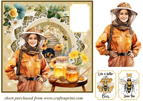 Love bees card front 4