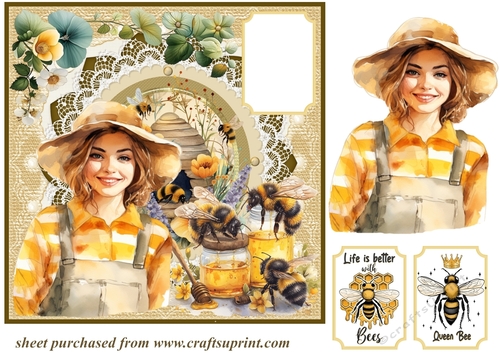 Love bees card front 6