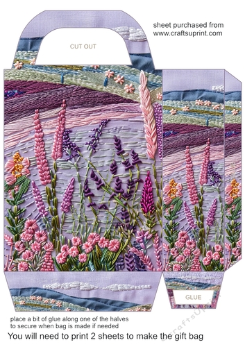 Embroidered lavender effect gift bag 4