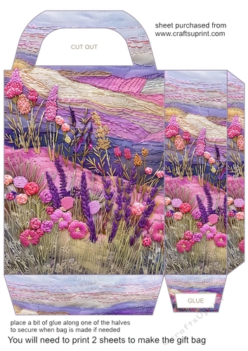 Embroidered lavender effect gift bag 9