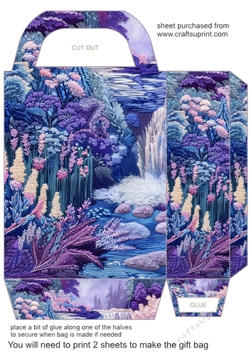 Embroidered lavender effect gift bag 11