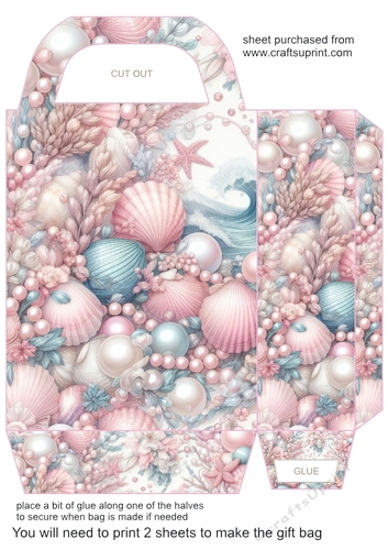Pink pearl and shell gift bag 1