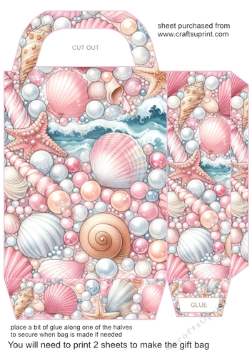 Pink pearl and shell gift bag 2