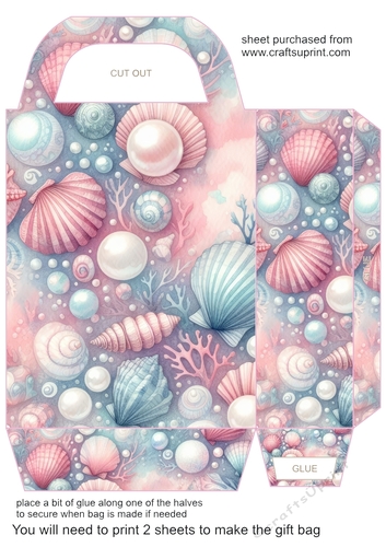 Pink pearl and shell gift bag 3