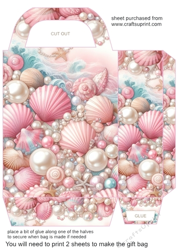 Pink pearl and shell gift bag 4