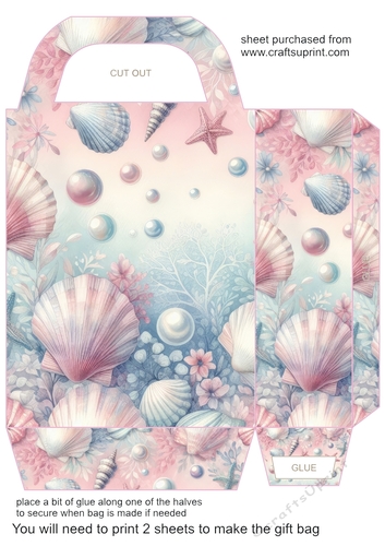 Pink pearl and shell gift bag 6