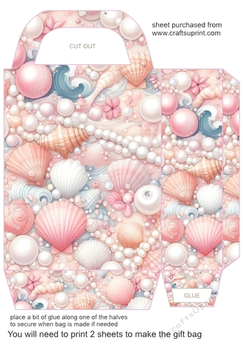 Pink pearl and shell gift bag 8