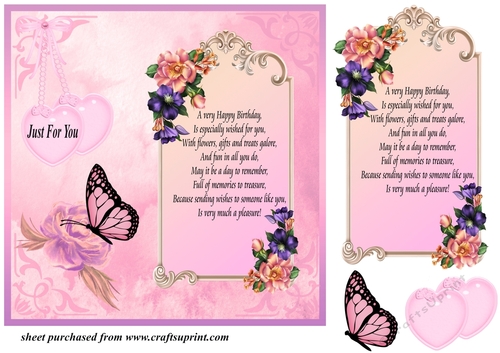 Blue rose Birthday card front 3