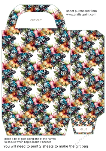 Floral butterfly gift bag 1