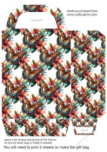 Floral butterfly gift bag 3