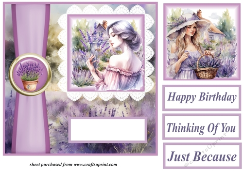 Sweet lavender girl card front