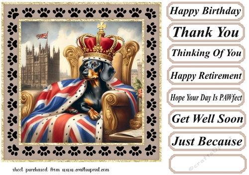 Royal Dachshund card front 1