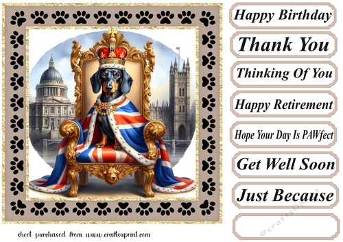 Royal Dachshund card front 7