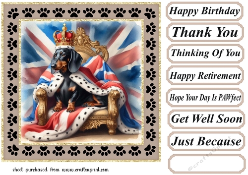 Royal Dachshund card front 9