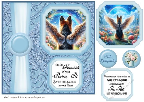 2 Panel blue dog sympathy card front 4