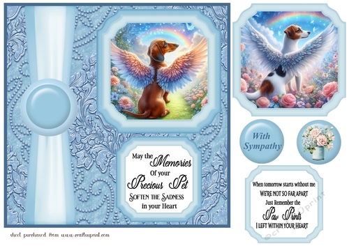 2 Panel blue dog sympathy card front 7
