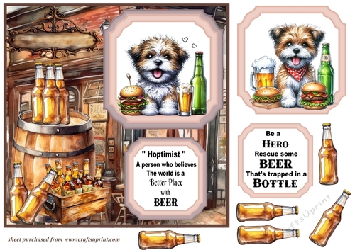 2 Panel dog beer and burger card front 1