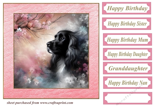 Pink cherry blossom Springer card front 4