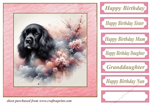 Pink cherry blossom Springer card front 6
