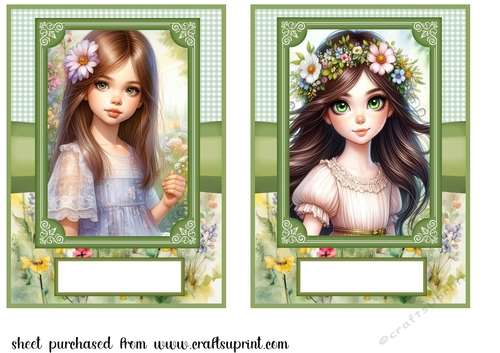 2 Garden girl card fronts(7x5 aprox) 1