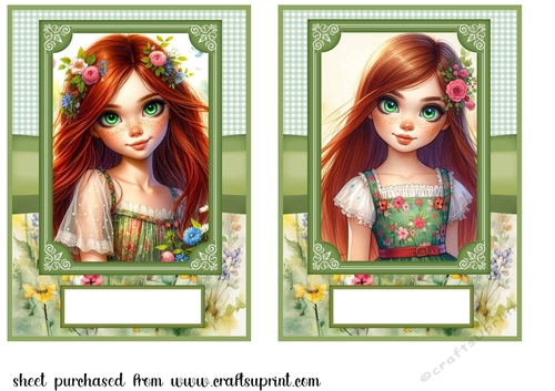 2 Garden girl card fronts(7x5 aprox) 2