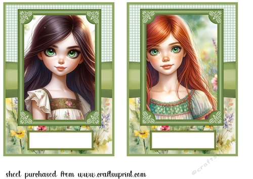 2 Garden girl card fronts(7x5 aprox) 4
