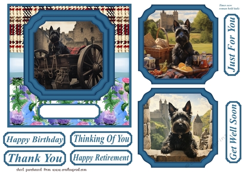 Scottish terrier out on the town card front 5