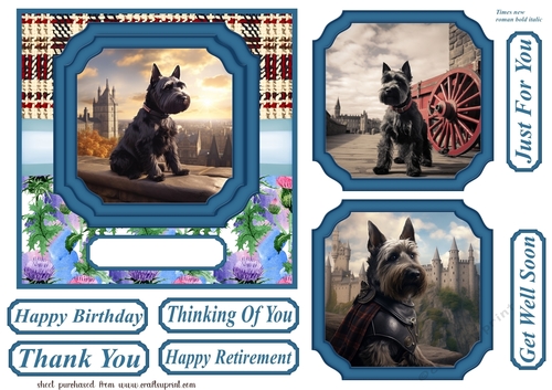 Scottish terrier out on the town card front 9