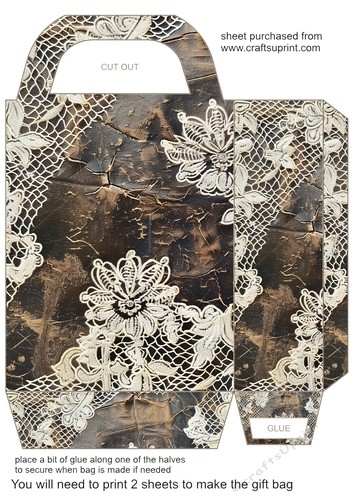 Leather and lace gift bag 6
