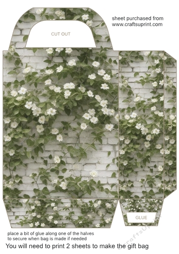 Floral brick wall gift bag 2