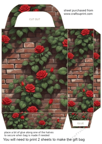 Floral brick wall gift bag 3