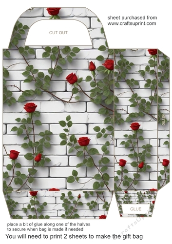 Floral brick wall gift bag 4