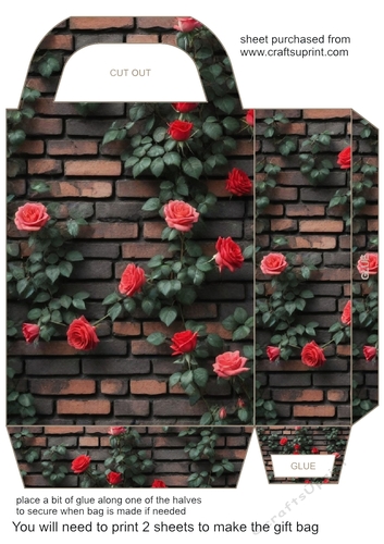 Floral brick wall gift bag 6