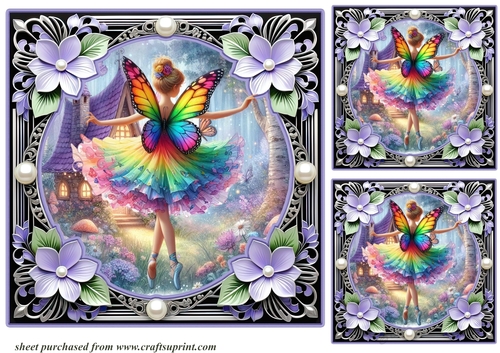 3 Rainbow fairy card fronts/toppers 1