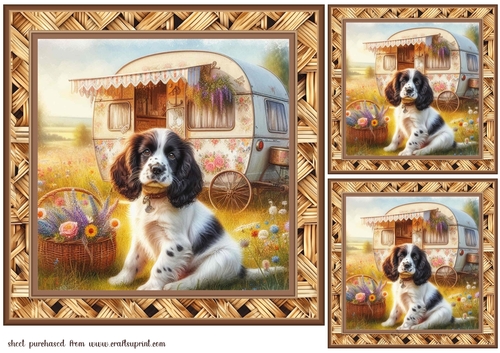 3 Caravan pup card fronts/toppers 4